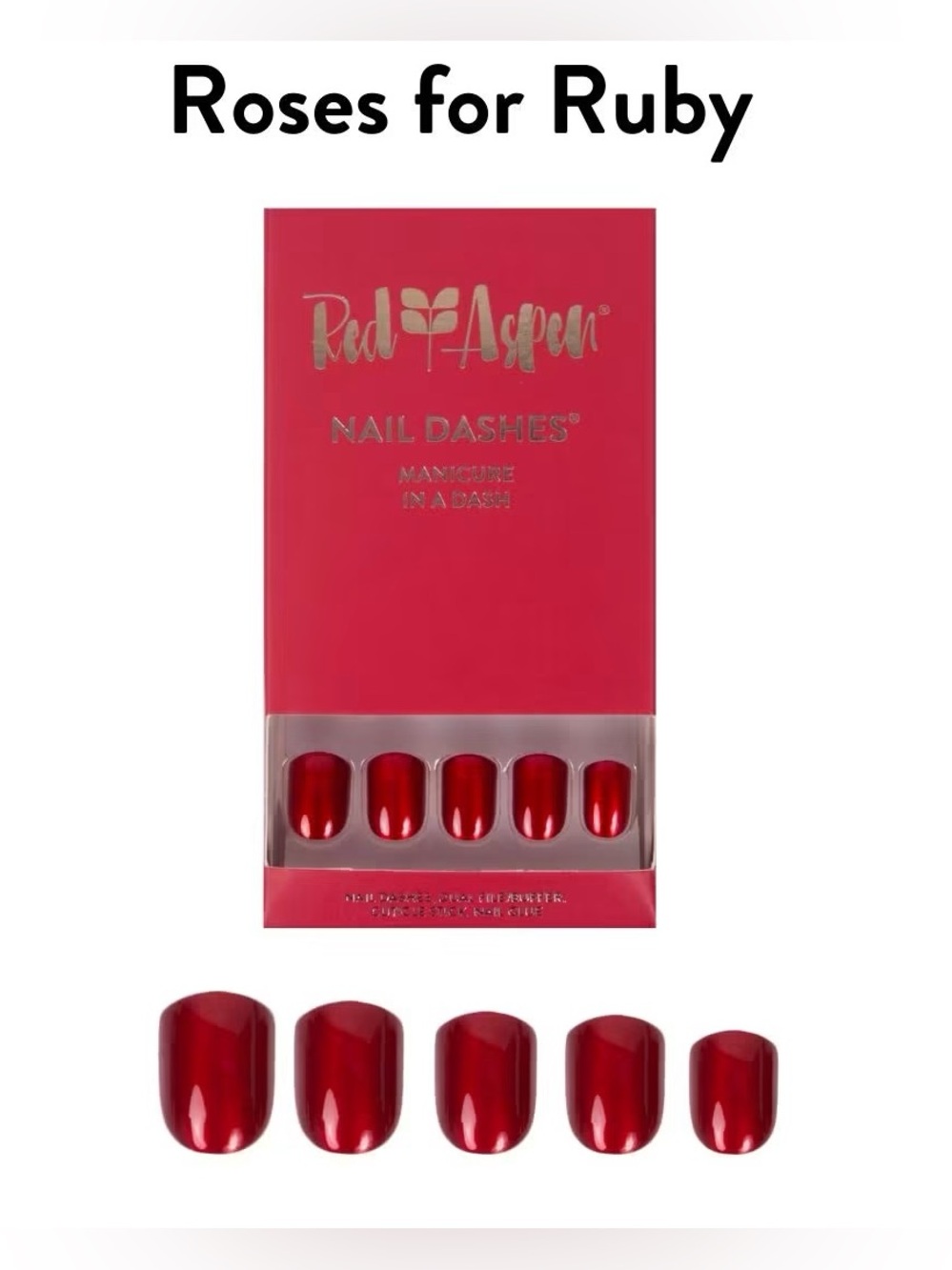 NIB Red Aspen Roses for Ruby Press-On Nail Dashes